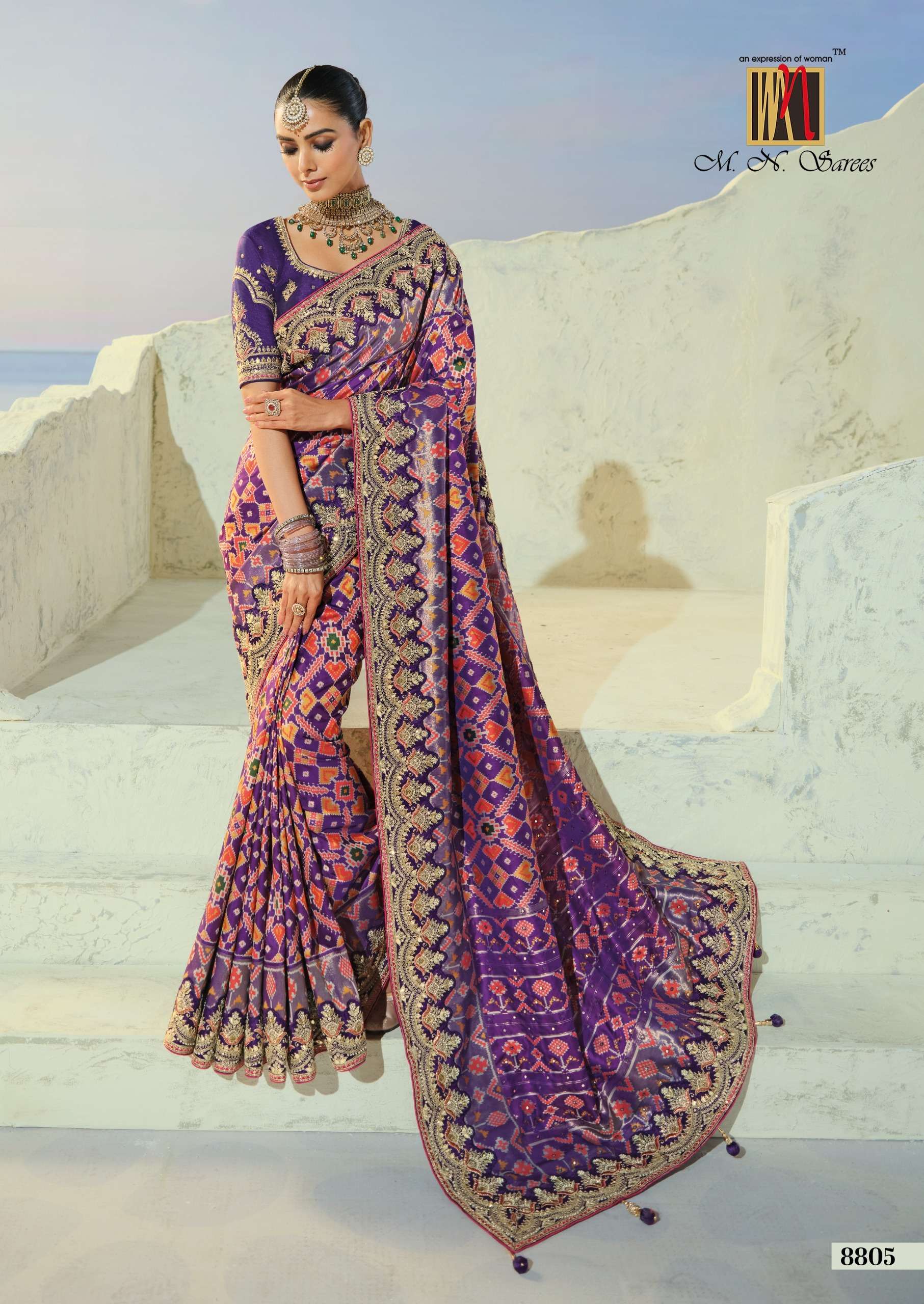 MN The Heritage Of Patola 8800 Series fancy fabric saree wholesale in surat